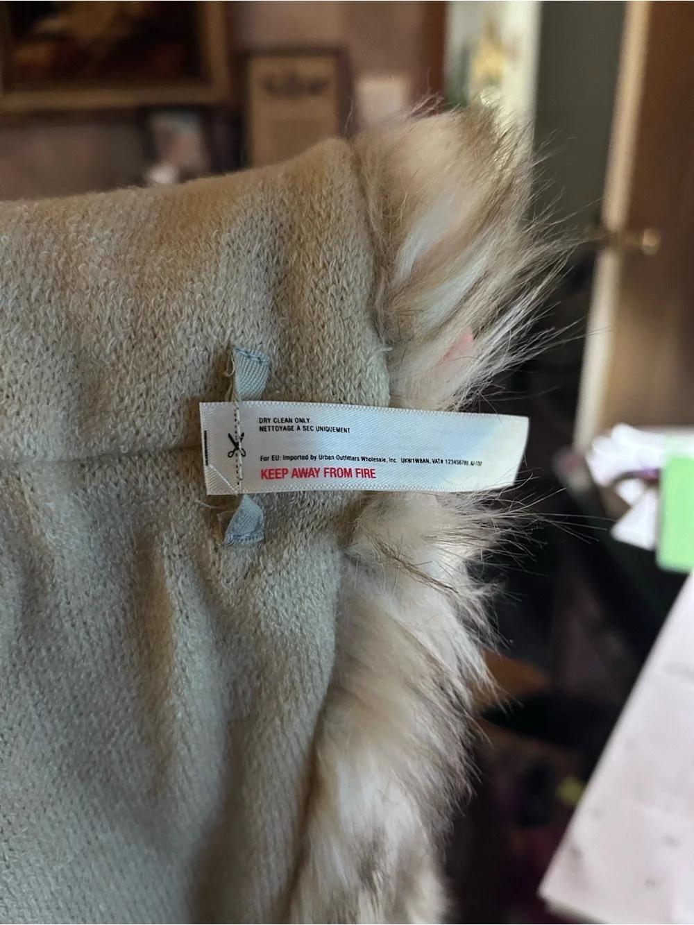 Ecote (Urban Outfitters) Faux Fur Scarf in Cream and Light Brown
